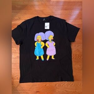 Black Graphic Tee with Simpsons Characters